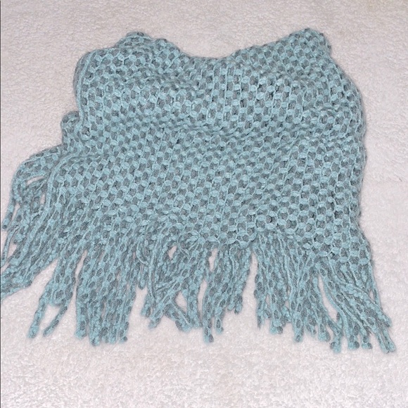Accessories - Infinity Fringe Elegant Blue Crochet Scarf